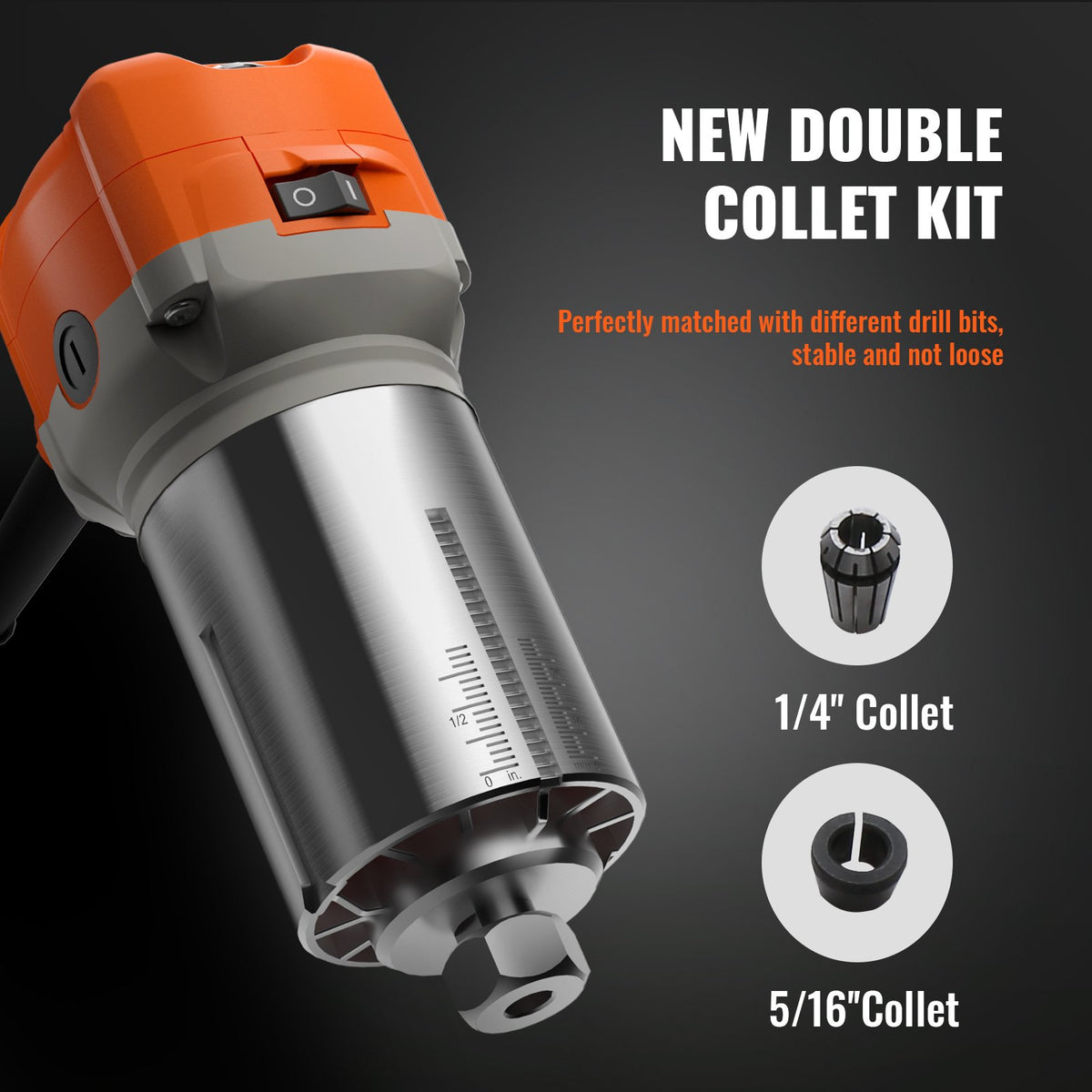 Wood Router, 1.25HP 800W, Compact Wood Trimmer Router Combo Tool with Plunge and Fixed Base, 30000RPM 6 V952-YXKXBJ710W65AH7WLV3