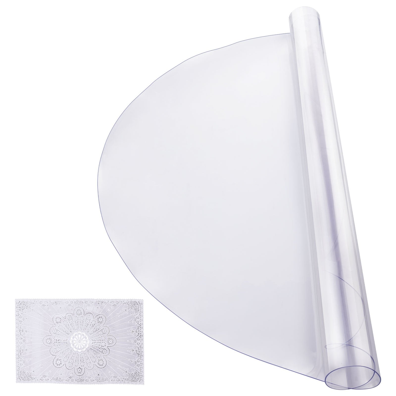 Plastic Table Cover, 48 x 48 Inch 2.0 mm Thick Clear Table Protector, Round PVC Desk Mat, Waterproof & Easy V952-YXPVCZB48X48UGUKXV0