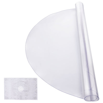 Plastic Table Cover, 48 x 48 Inch 2.0 mm Thick Clear Table Protector, Round PVC Desk Mat, Waterproof & Easy V952-YXPVCZB48X48UGUKXV0