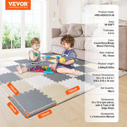 Kids Foam Puzzle Floor Playmat 0.4 in 36 Pcs Interlocking EVA Soft Tiles V952-YXPXDQXEVA36RZ6OAV0