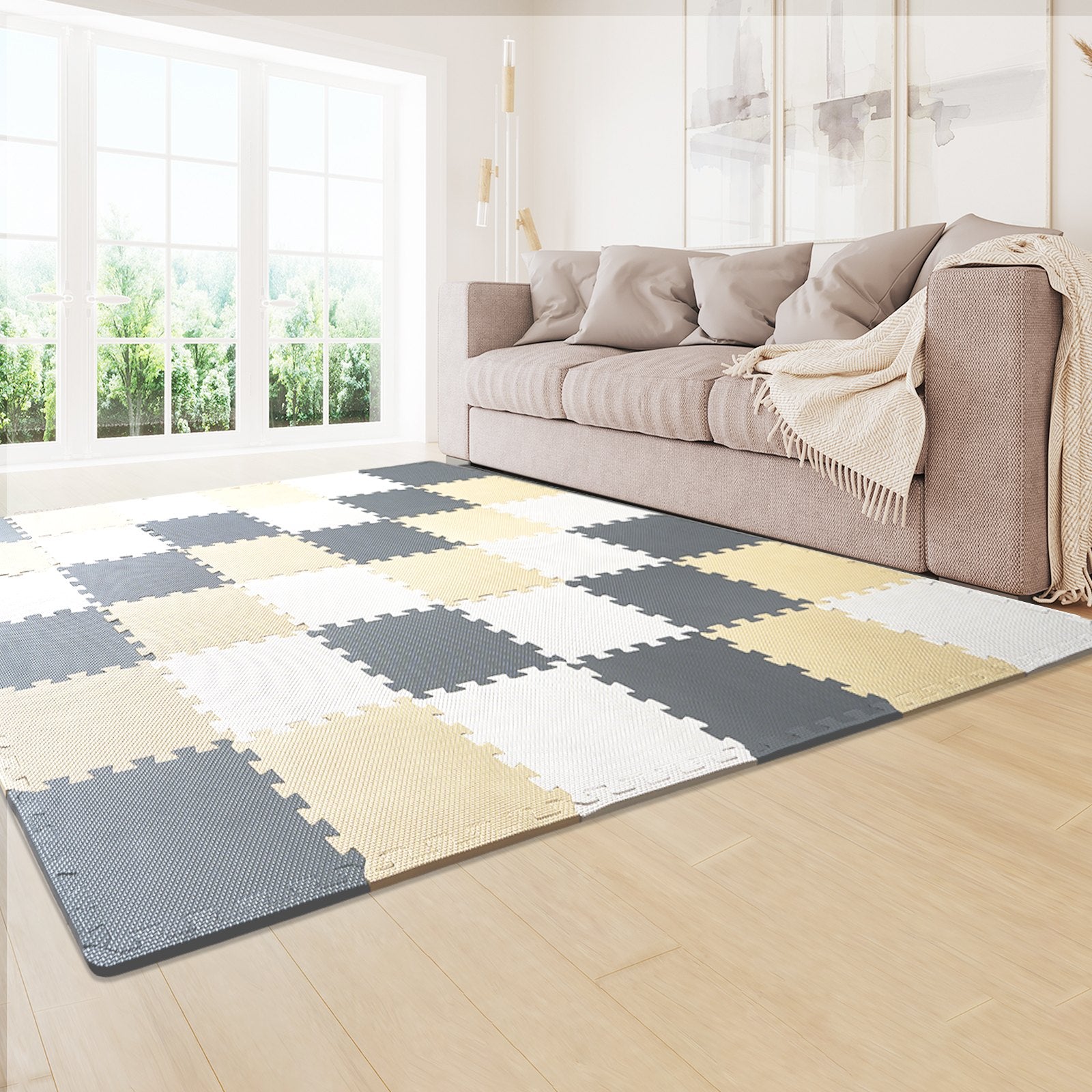 Kids Foam Puzzle Floor Playmat 0.4 in 36 Pcs Interlocking EVA Soft Tiles V952-YXPXDQXEVA36RZ6OAV0