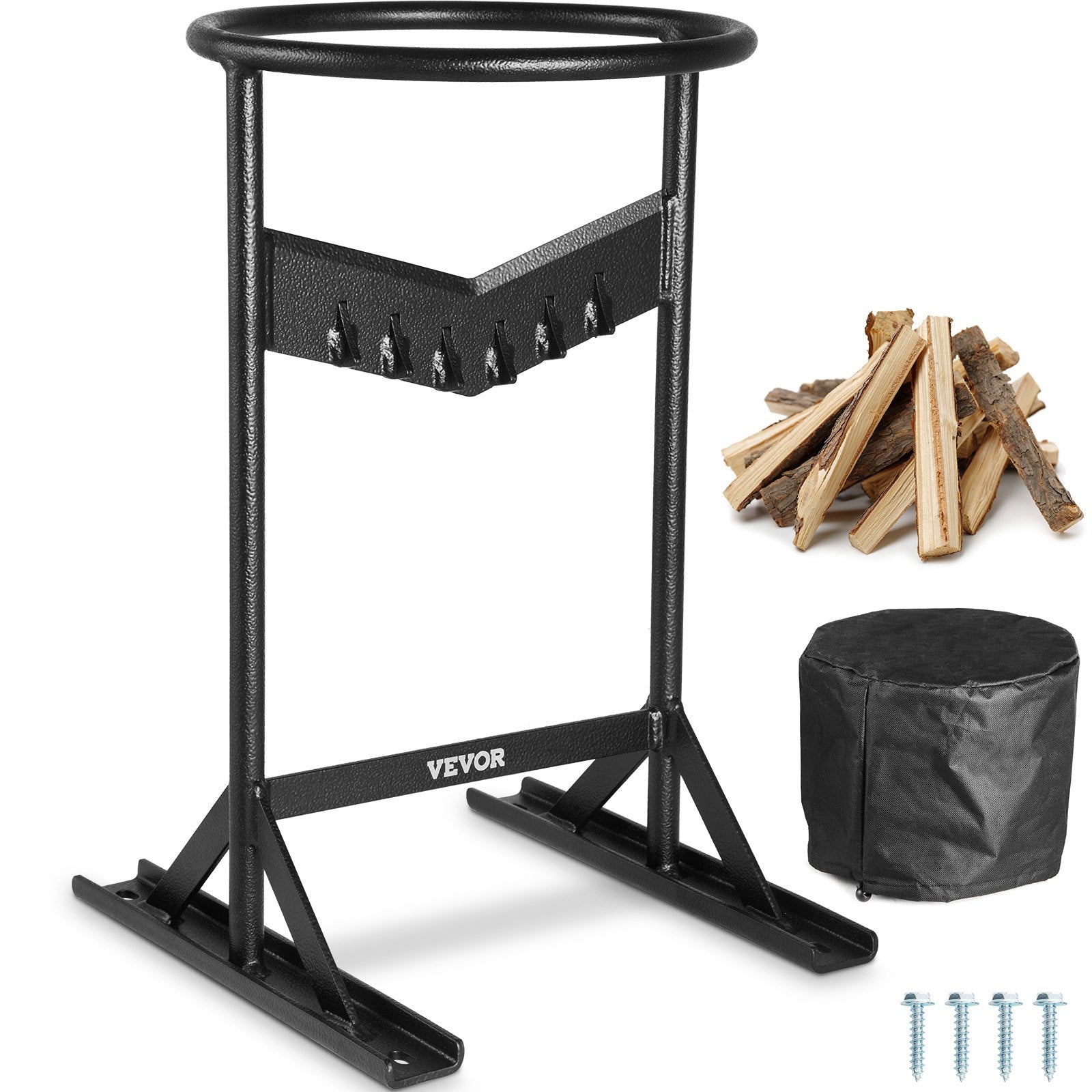 Firewood Kindling Splitter, 9''x17'' XL Wood Splitter, Unique V-Shaped Finger-Safety Blade, Manual Log V952-YXSDPC179INCHMTDAV0