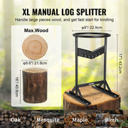 Firewood Kindling Splitter, 9''x17'' XL Wood Splitter, Unique V-Shaped Finger-Safety Blade, Manual Log V952-YXSDPC179INCHMTDAV0