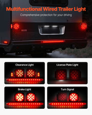 Trailer Lights, LED Trailer Tail Lights Kit with Stop Brake Turn Tail License Plate Clearance Lamp, V952-YXTCDFXDT3WDUDZL8001V9