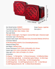 Trailer Lights, LED Trailer Tail Lights Kit with Stop Brake Turn Tail License Plate Clearance Lamp, V952-YXTCDFXDT3WDUDZL8001V9