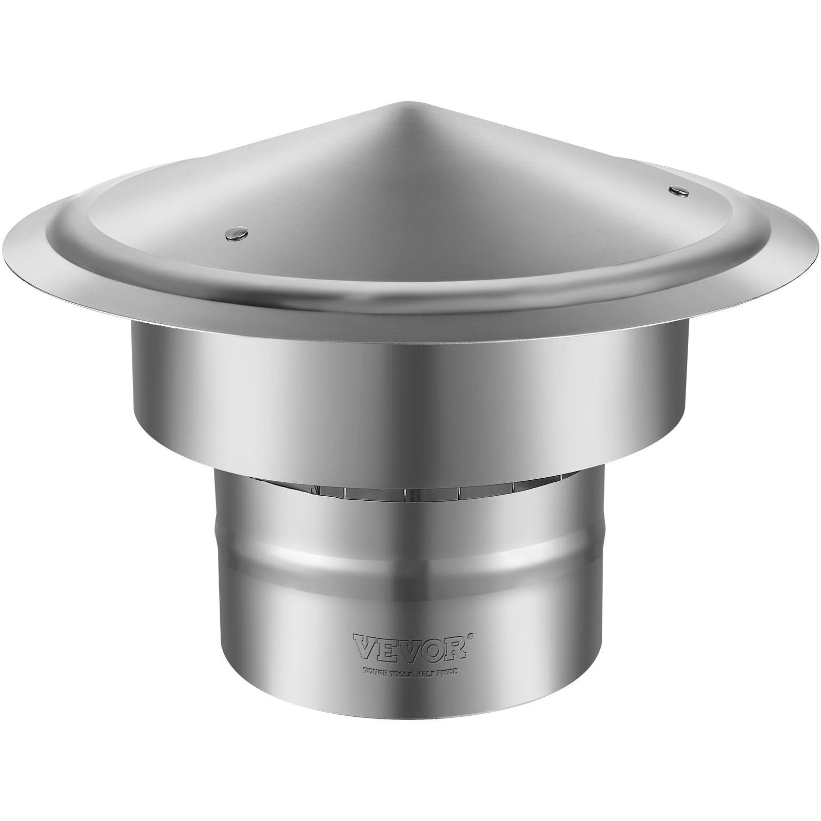 Chimney Cap 6-inch 304 Stainless Steel Round Roof Rain Cap Cover Silver V952-YXYCMYSBXGZDGEH55V0