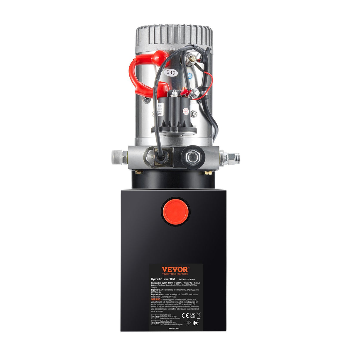 Hydraulic Pump, 4 Quart Hydraulic Power Unit, Single Acting Dump Trailer Pump, 0.91 GPM Flow Rate, 3200 PSI V952-YXYYB12VZLDJA6M7WV0