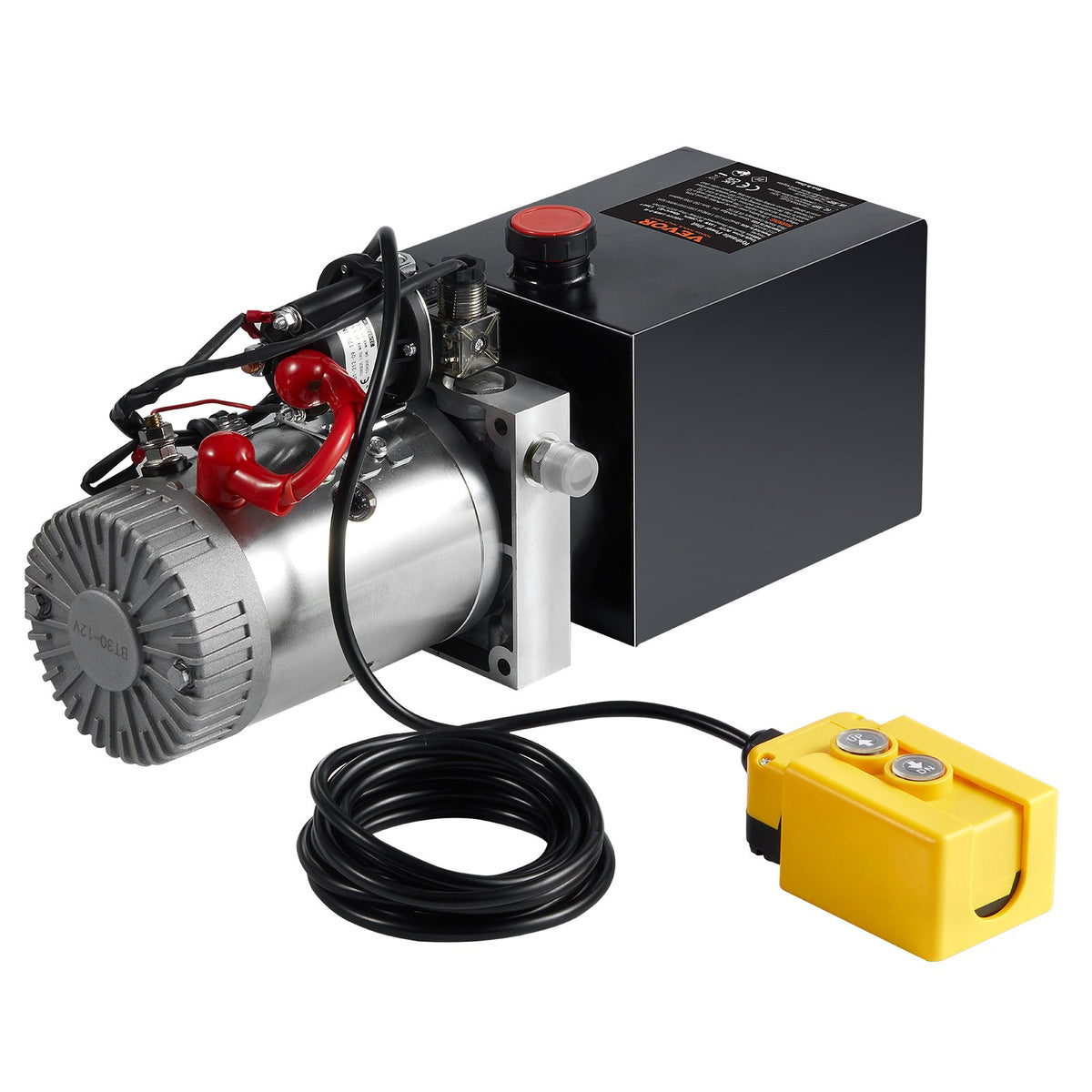 Hydraulic Pump, 4 Quart Hydraulic Power Unit, Single Acting Dump Trailer Pump, 0.91 GPM Flow Rate, 3200 PSI V952-YXYYB12VZLDJA6M7WV0