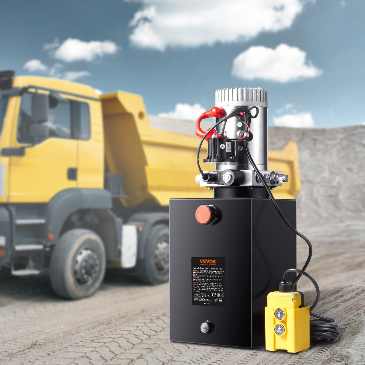 Hydraulic Pump, 20 Quart Hydraulic Power Unit, Single Acting Dump Trailer Pump, 0.91 GPM Flow Rate, 3200 PSI V952-YXYYB12VZLDJAW8J4V0