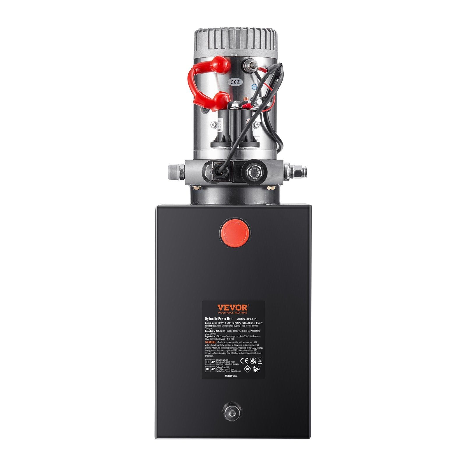 Hydraulic Pump, 12 Quart Hydraulic Power Unit, Single Acting Dump Trailer Pump, 0.91 GPM Flow Rate, 3200 PSI V952-YXYYB12VZLDJD7581V0