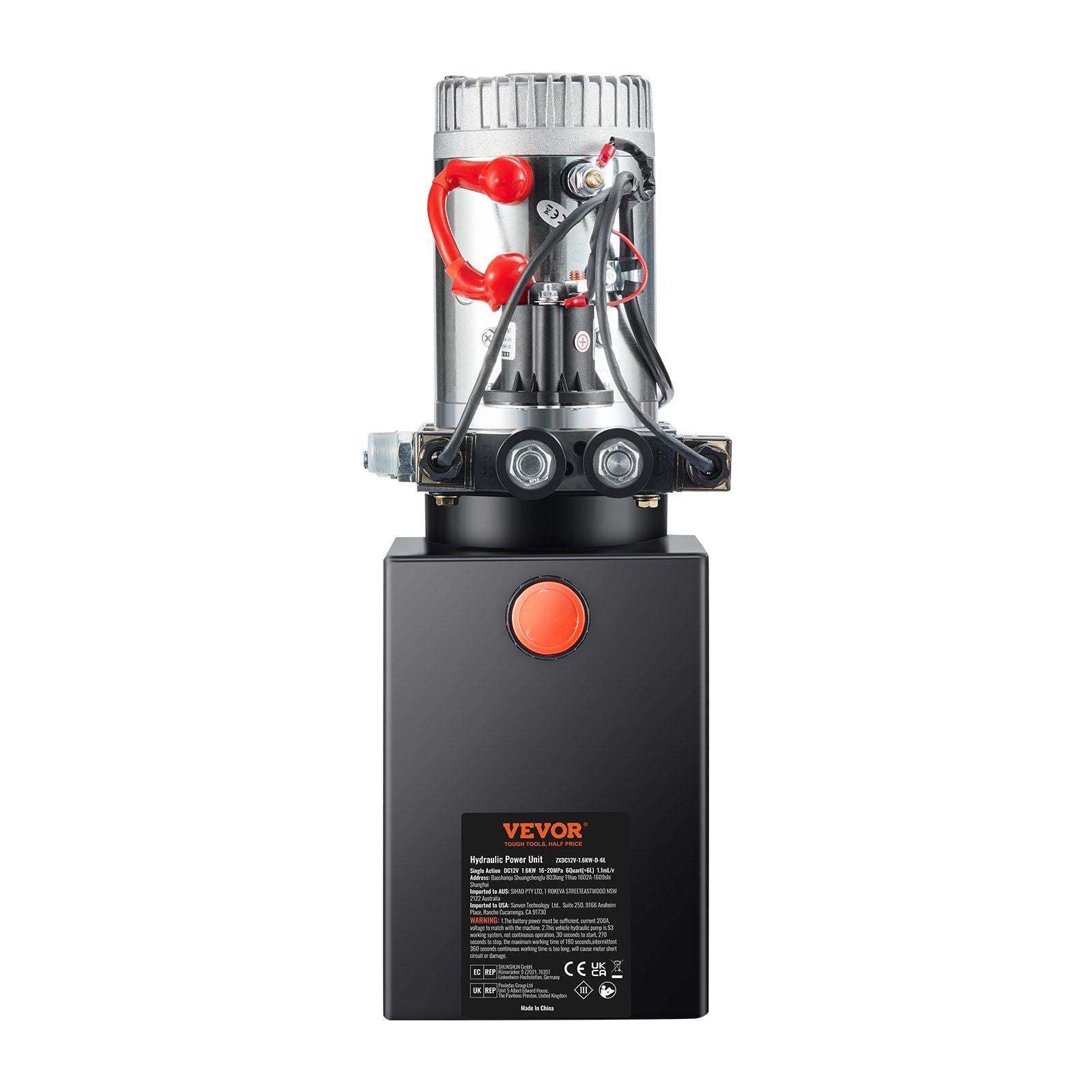 Hydraulic Pump, 6 Quart Hydraulic Power Unit, Double Acting Dump Trailer Pump, 0.91 GPM Flow Rate, 3200 PSI V952-YXYYB12VZLDJJW6ZGV0