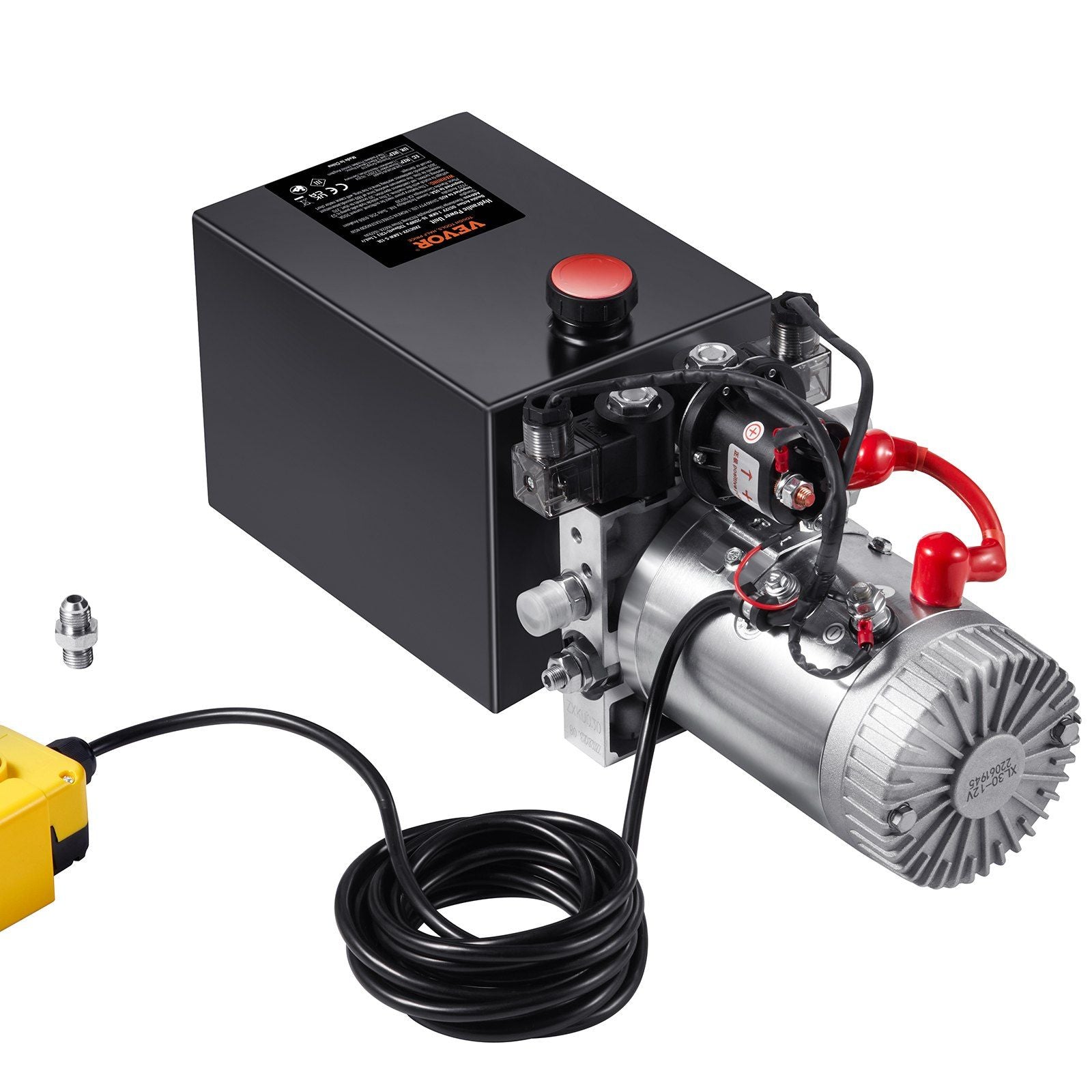 Hydraulic Pump, 6 Quart Hydraulic Power Unit, Double Acting Dump Trailer Pump, 0.91 GPM Flow Rate, 3200 PSI V952-YXYYB12VZLDJJW6ZGV0
