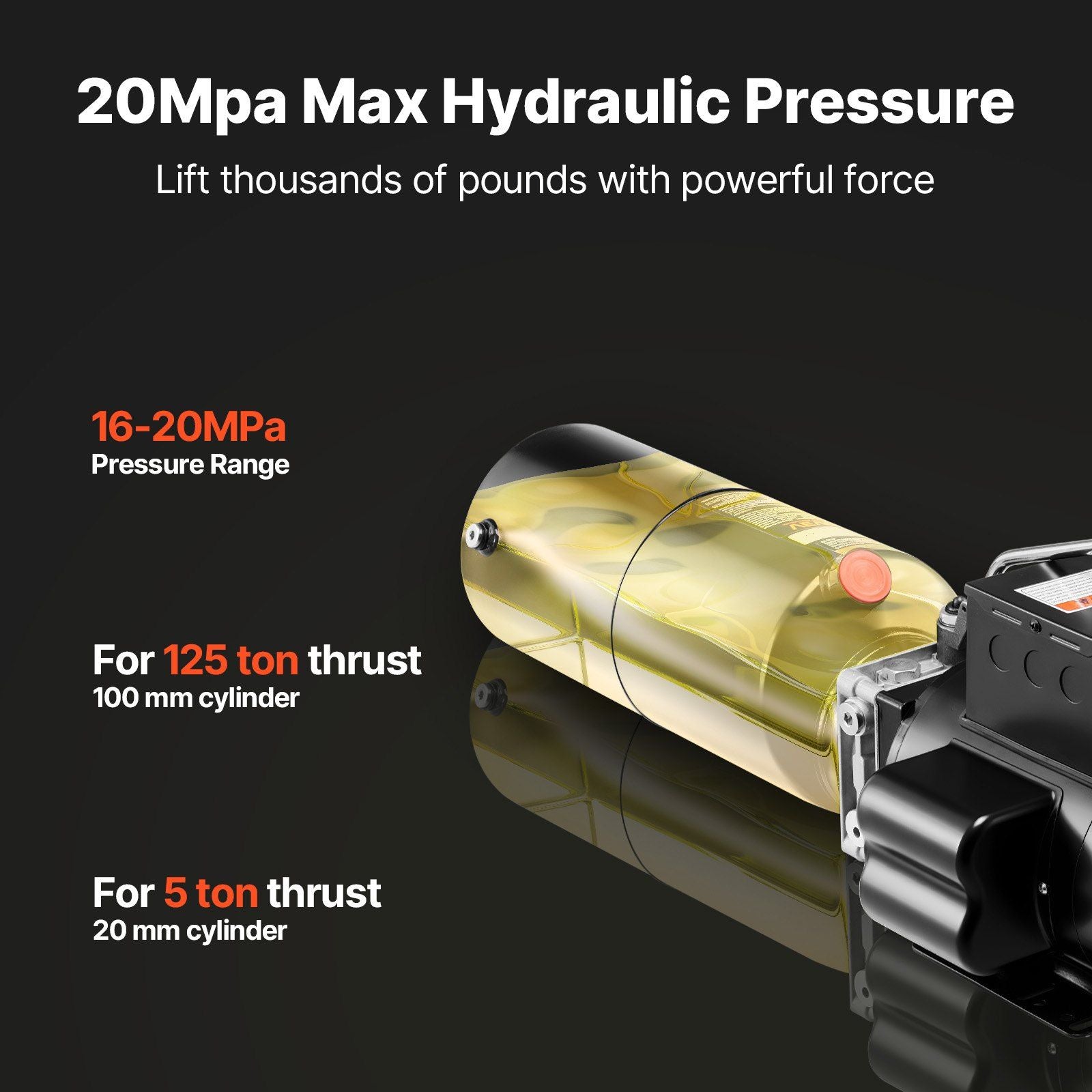 Hydraulic Pump Power Unit, AC 220V, 10 Quart Single Acting Hydraulic Unit, 6.3 L/min Oil Flow, Max Discharge V952-YXYYB220VJLD2PVAG001V7