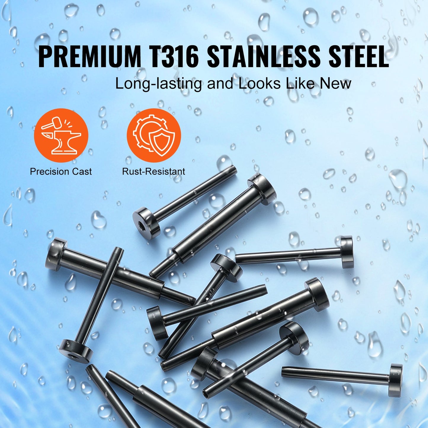 40 Pack Invisible Cable Railing kit, T316 Stainless Steel 3.2mm Invisible Receiver and Swage Stud End for V952-YXZJQHS40J18D30J4V0