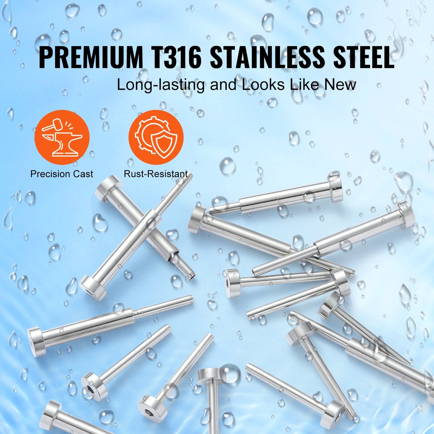 20 Pack Invisible Cable Railing kit, T316 Stainless Steel 3.2mm Invisible Receiver and Swage Stud End for V952-YXZJQYS20J185WDTQV0