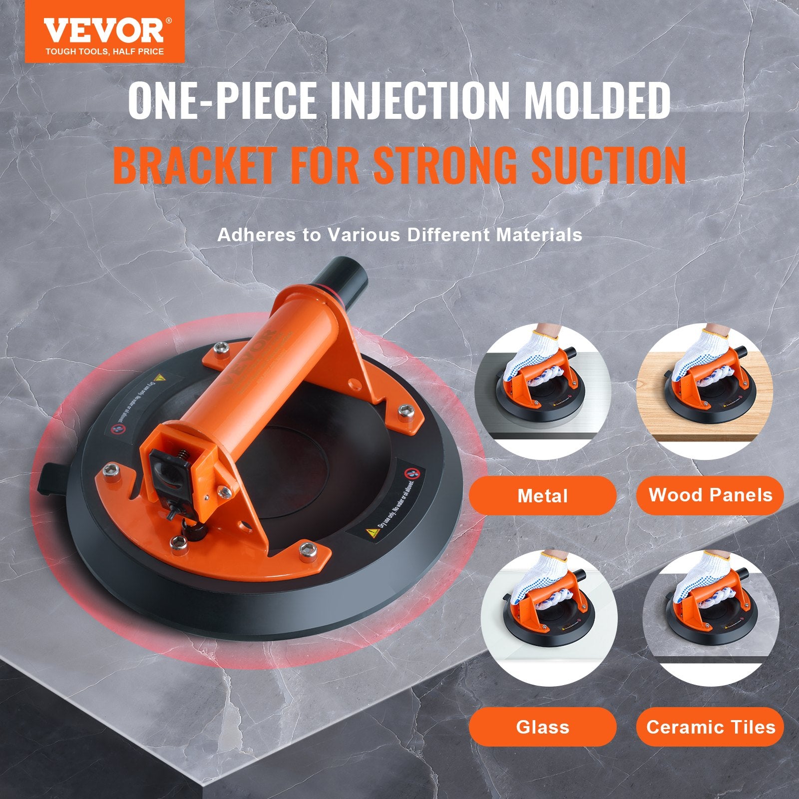 Glass Suction Cup, 203 mm 2 Pack 278 kg Capacity, Vacuum Suction Cup with Steel Handle & Carry Box, Heavy V952-YXZKXPJS2J8Y6ZTC8V0