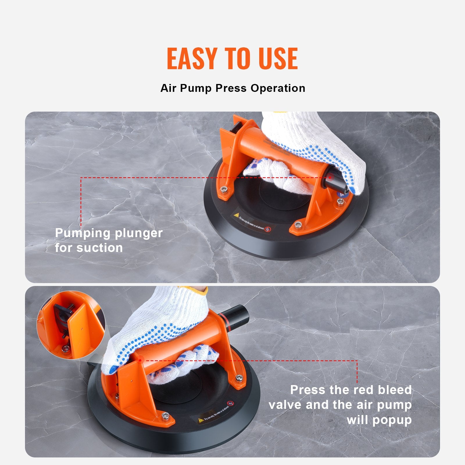 Glass Suction Cup, 203 mm 2 Pack 278 kg Capacity, Vacuum Suction Cup with Steel Handle & Carry Box, Heavy V952-YXZKXPJS2J8Y6ZTC8V0