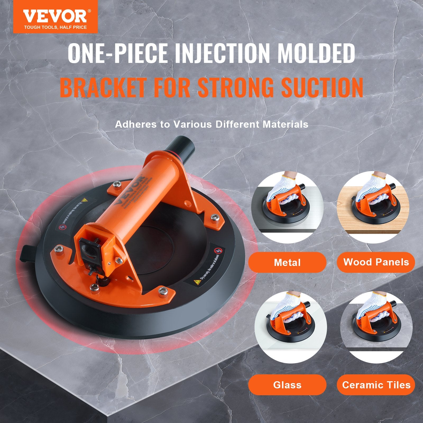 Glass Suction Cup, 203 mm 2 Pack 278 kg Capacity, Vacuum Suction Cup with ABS Handle and Carry Box, Heavy V952-YXZKXPSL2J8YLA7CMV0