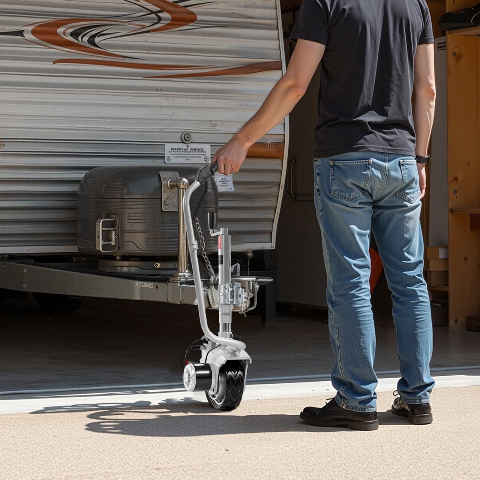 Electric Trailer Dolly, 2.5 T Towing Capacity, 380W 12V Motorized Jockey Wheel with 7 m/min Moving Speed, V952-YXZLKDDQYCYSGK0PL001V9