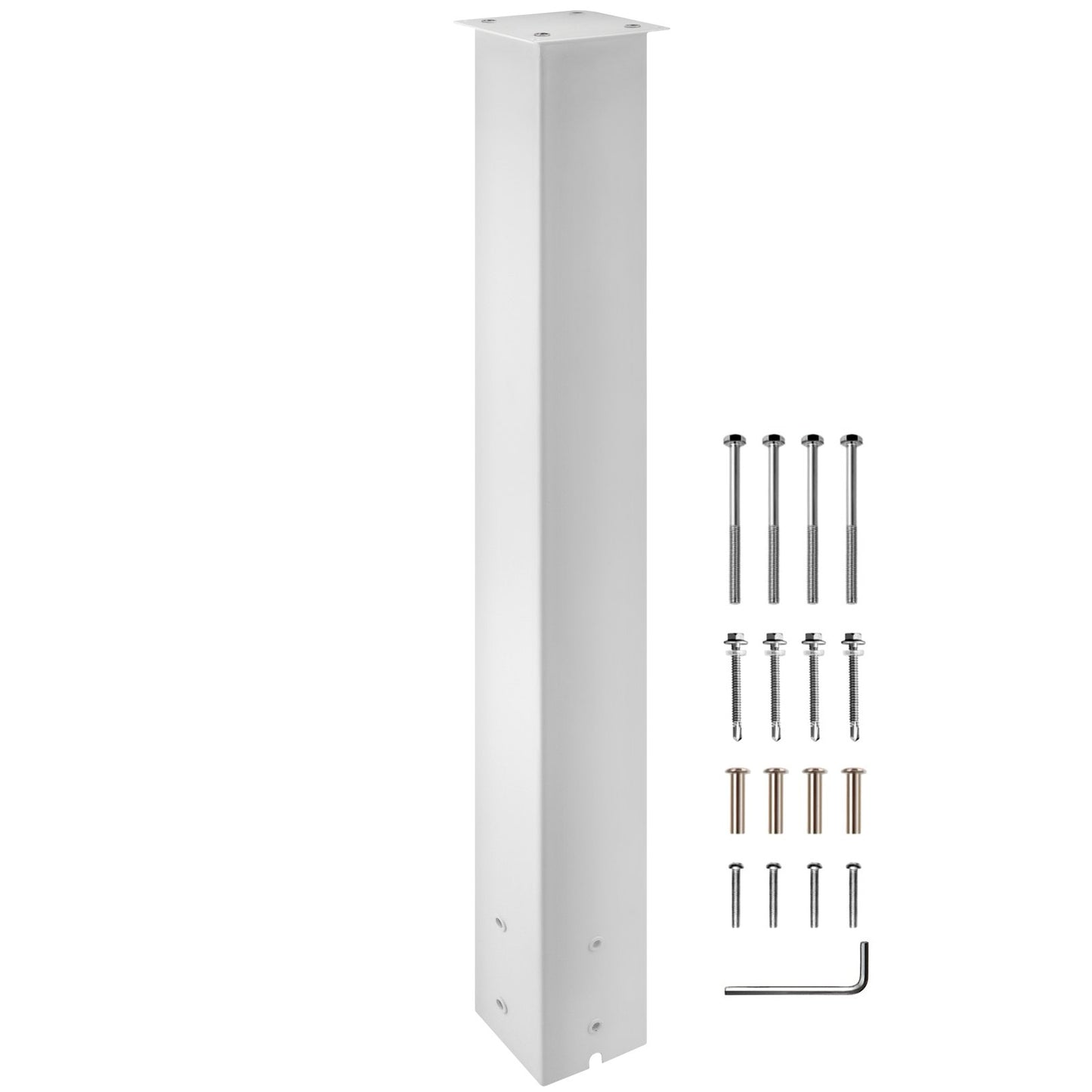 Mailbox Post, 43"" High Mailbox Stand, White Powder-Coated Mail Box Post Kit, Q235 Steel Post Stand Surface V952-YXZZCJYCGJS4346PNV0