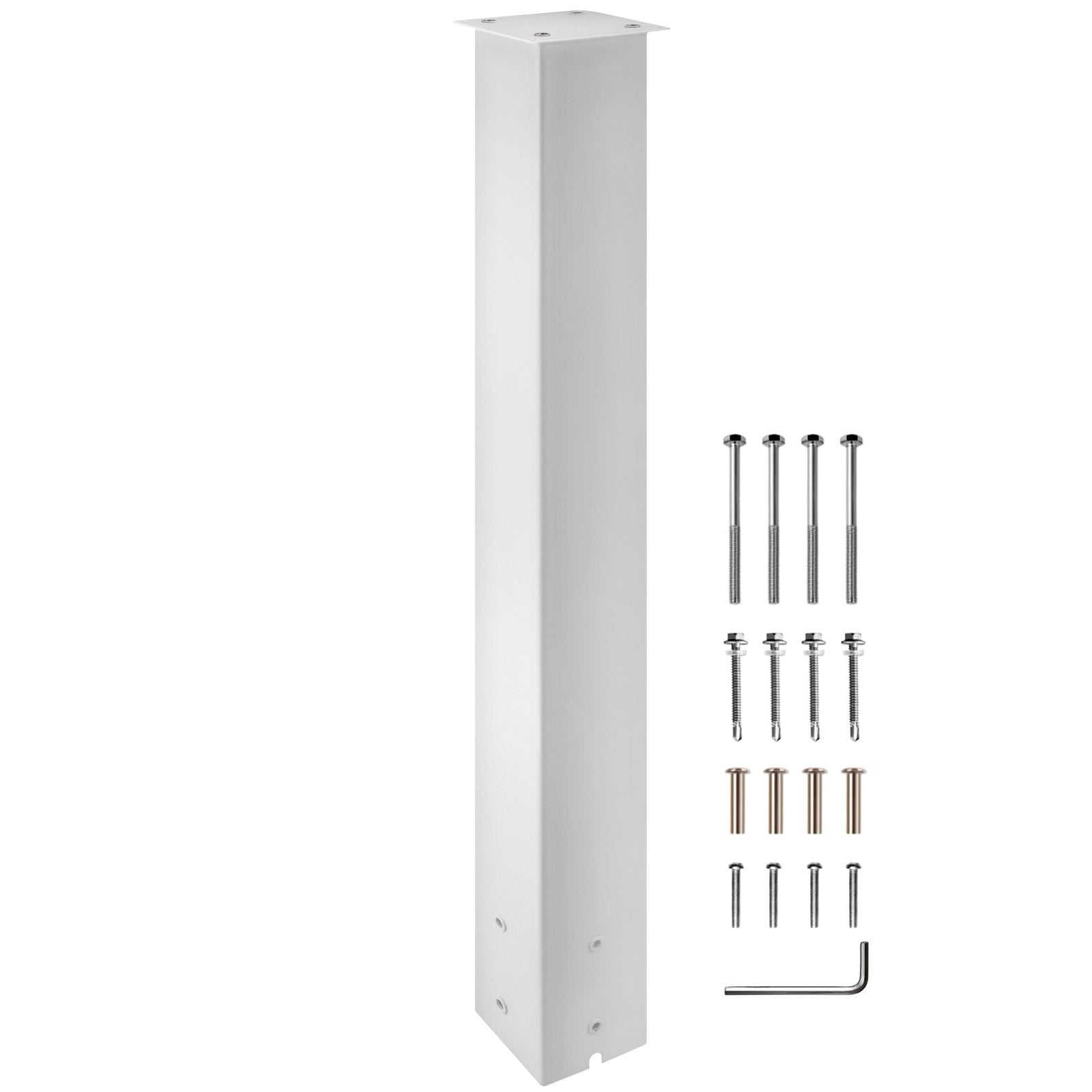 Mailbox Post, 43"" High Mailbox Stand, White Powder-Coated Mail Box Post Kit, Q235 Steel Post Stand Surface V952-YXZZCJYCGJS4346PNV0