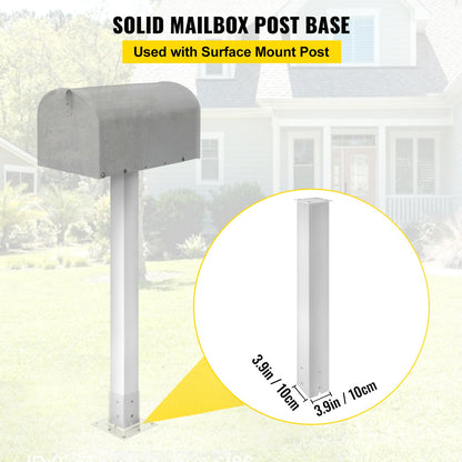 Mailbox Post, 43"" High Mailbox Stand, White Powder-Coated Mail Box Post Kit, Q235 Steel Post Stand Surface V952-YXZZCJYCGJS4346PNV0