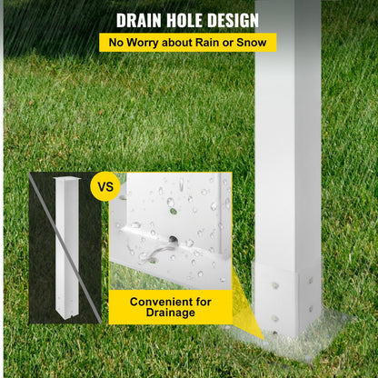 Mailbox Post, 43"" High Mailbox Stand, White Powder-Coated Mail Box Post Kit, Q235 Steel Post Stand Surface V952-YXZZCJYCGJS4346PNV0