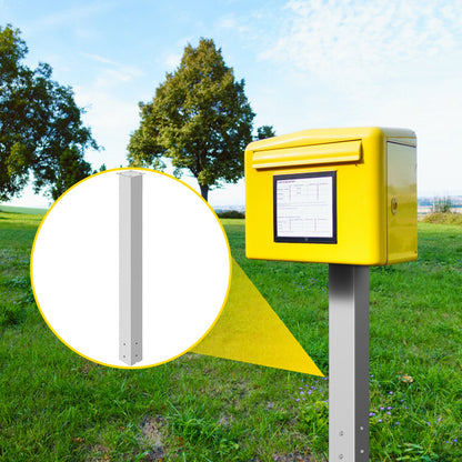 Mailbox Post, 43"" High Mailbox Stand, White Powder-Coated Mail Box Post Kit, Q235 Steel Post Stand Surface V952-YXZZCJYCGJS4346PNV0