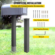 Mailbox Post Stand Mail Box Post 43" Black Powder-Coated Steel for Outdoor V952-YXZZCJYCGJS43PKT0V0