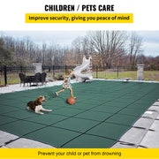 Pool Safety Cover Fits18x36ft Inground Safety Pool Cover Green Mesh with 4x8ft Center End Steps Solid Pool V952-YYCM18X36JZYTYCG1V0