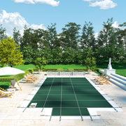 Pool Safety Cover Fits18x36ft Inground Safety Pool Cover Green Mesh with 4x8ft Center End Steps Solid Pool V952-YYCM18X36JZYTYCG1V0