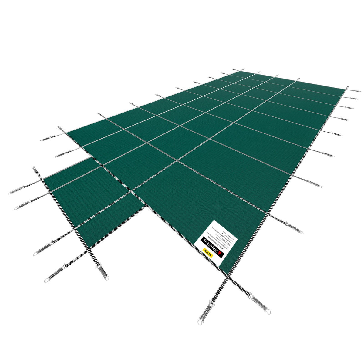 Pool Safety Cover Fits18x36ft Inground Safety Pool Cover Green Mesh with 4x8ft Center End Steps Solid Pool V952-YYCM18X36JZYTYCG1V0