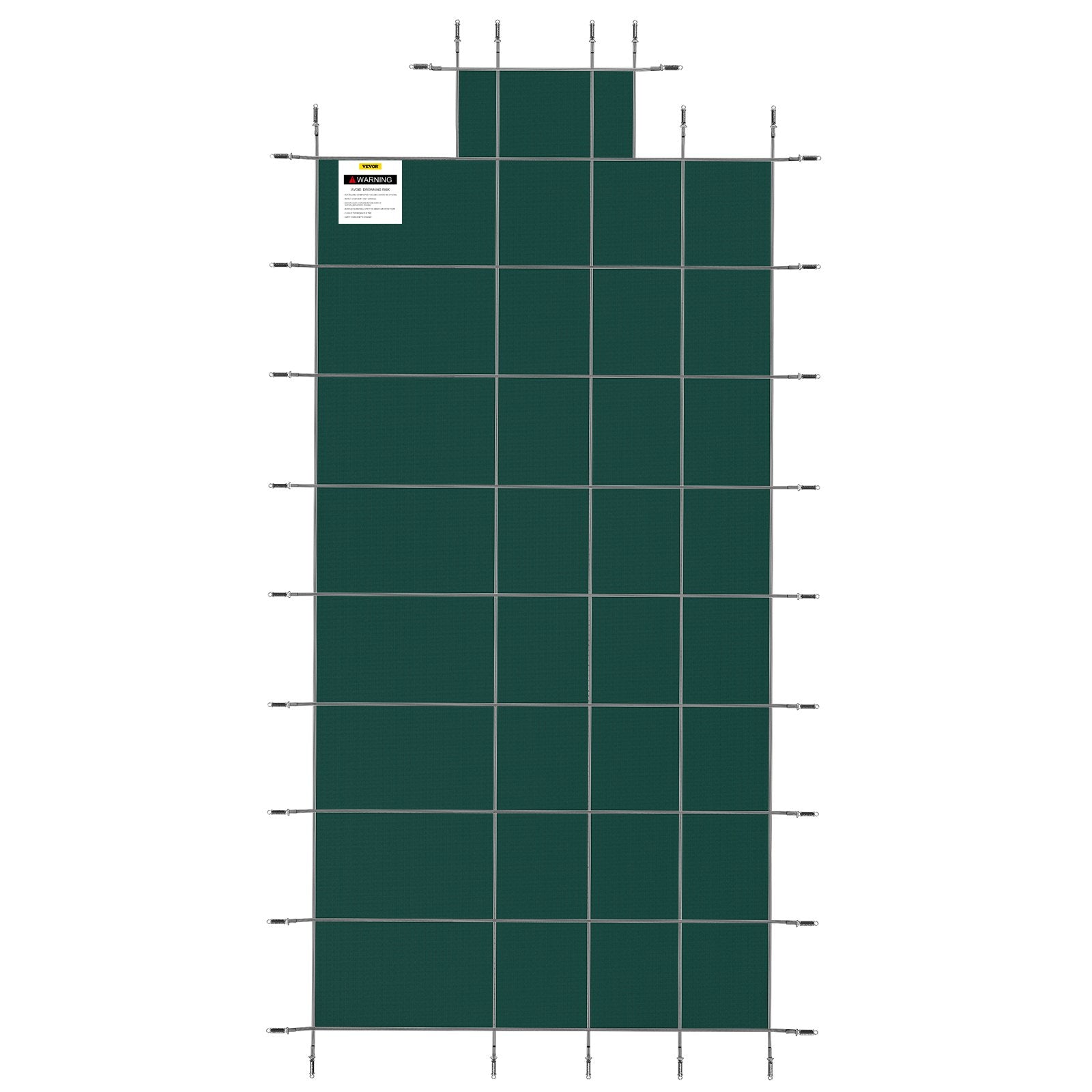 Pool Safety Cover Fits18x36ft Inground Safety Pool Cover Green Mesh with 4x8ft Center End Steps Solid Pool V952-YYCM18X36JZYTYCG1V0