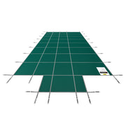 Pool Safety Cover Fits18x36ft Inground Safety Pool Cover Green Mesh with 4x8ft Center End Steps Solid Pool V952-YYCM18X36JZYTYCG1V0