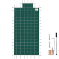 Pool Safety Cover Fits 20x40ft Rectangle Inground Safety Pool Cover Green Mesh with 4x8ft Center End Steps V952-YYCM20X40JZYTYCG1V0