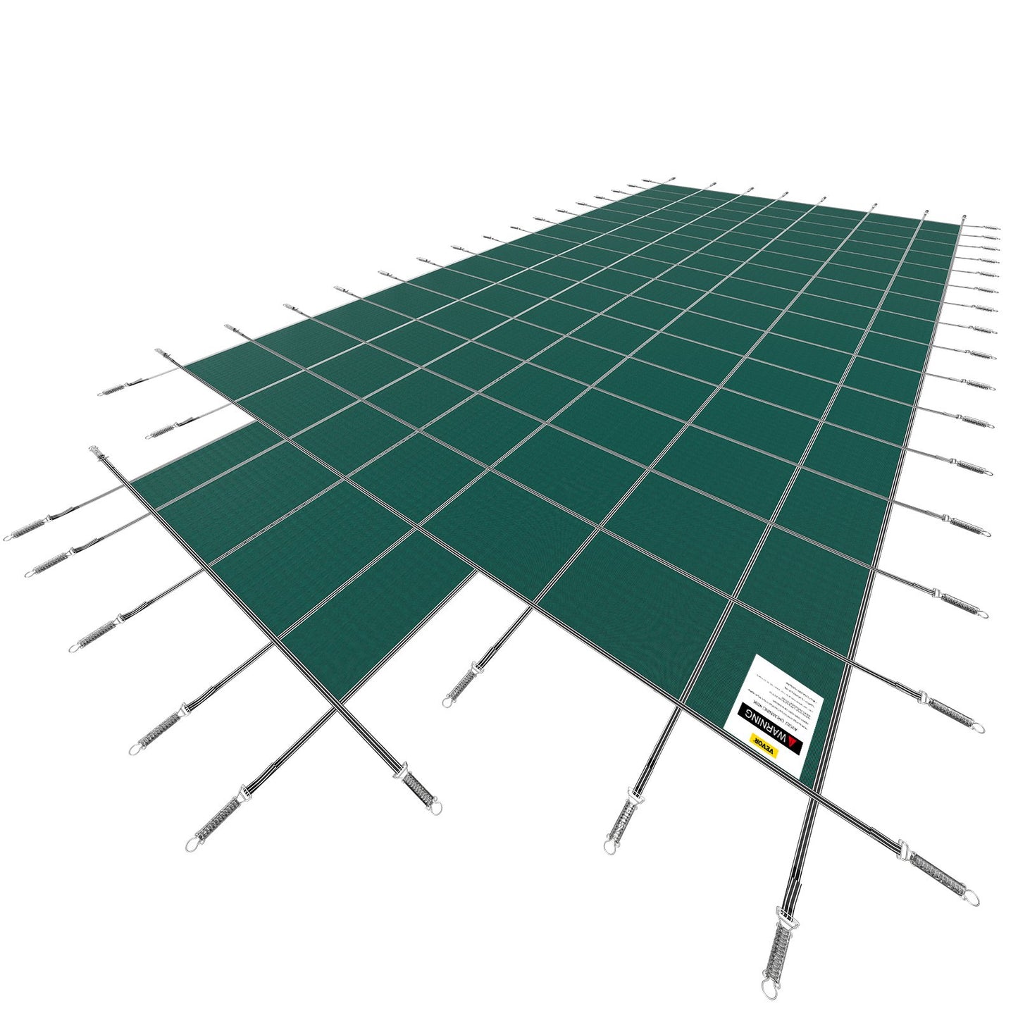 Pool Safety Cover Fits 20x40ft Rectangle Inground Safety Pool Cover Green Mesh with 4x8ft Center End Steps V952-YYCM20X40JZYTYCG1V0