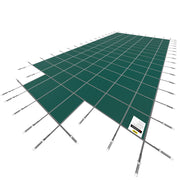 Pool Safety Cover Fits 20x40ft Rectangle Inground Safety Pool Cover Green Mesh with 4x8ft Center End Steps V952-YYCM20X40JZYTYCG1V0