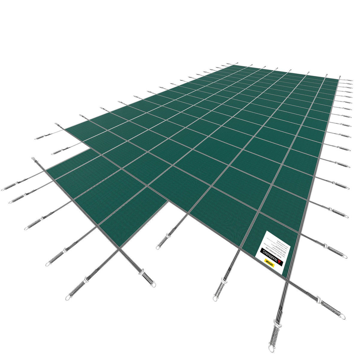 Pool Safety Cover Fits 20x40ft Rectangle Inground Safety Pool Cover Green Mesh with 4x8ft Center End Steps V952-YYCM20X40JZYTYCG1V0