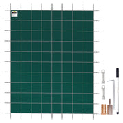 Pool Safety Cover Fits 20x40ft Rectangle Inground Safety Pool Cover Green Mesh Solid Pool Safety Cover for V952-YYCM20X40YCYCG001V0