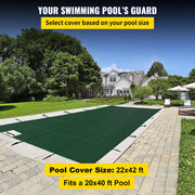 Pool Safety Cover Fits 20x40ft Rectangle Inground Safety Pool Cover Green Mesh Solid Pool Safety Cover for V952-YYCM20X40YCYCG001V0
