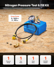 Hydraulic Nitrogen Accumulator Charging Kit, 0-100 Bar Nitrogen Fill Kit, Pressure Test System with 1 V952-YYCSTJ1YLB0OQCAAU001V0