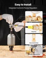 Hydraulic Nitrogen Accumulator Charging Kit, 0-100 Bar Nitrogen Fill Kit, Pressure Test System with 1 V952-YYCSTJ1YLB0OQCAAU001V0