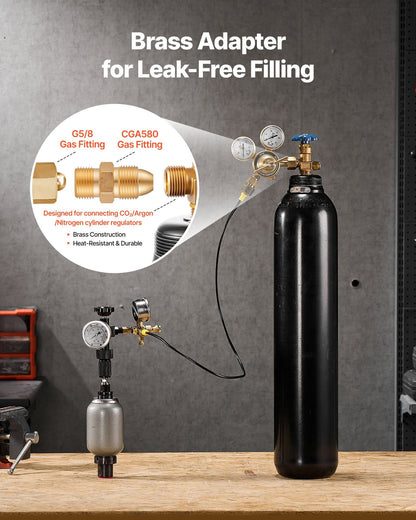 Hydraulic Nitrogen Accumulator Charging Kit, 0-100 Bar Nitrogen Fill Kit, Pressure Test System with 1 V952-YYCSTJ1YLB0OQCAAU001V0