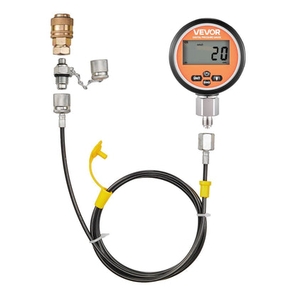 Digital Hydraulic Pressure Test Coupling Kit, 700 Bar Pressure Gauge Manometer Tester with 2 Gauges, 9 Test V952-YYCSTJ2YLB9OXT9N0001V9
