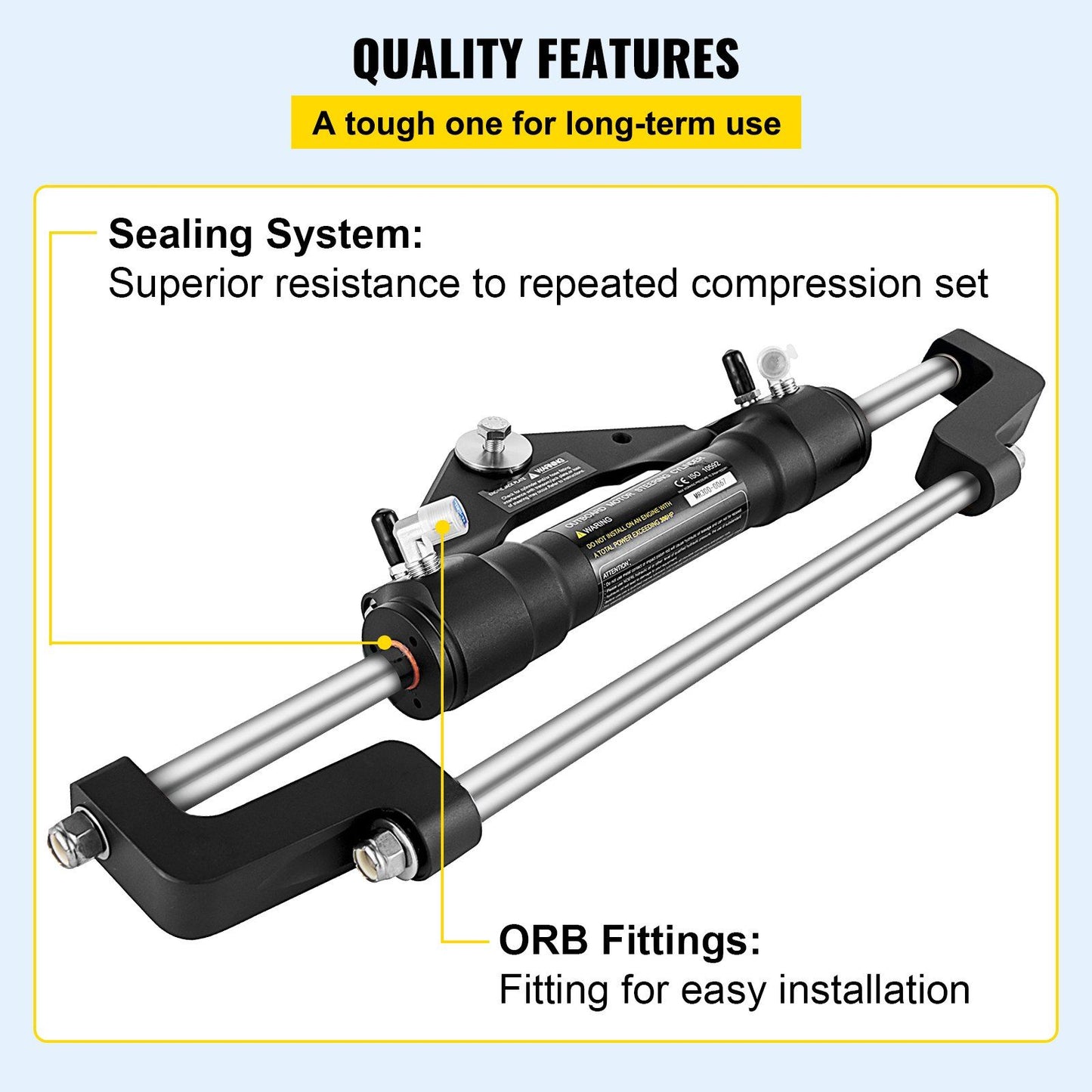 HC5358-3 Front Mount Hydraulic Outboard Steering Cylinder Ram Up To 300HP V952-YYDJHC5358-3ZXYG1V0