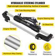 Hydraulic Boat Steering Kit, 300HP Hydraulic Steering Helm Pump, Aluminum Alloy Steering Cylinder, 13.5"" V952-YYDJHK6400A-3TJ10V0