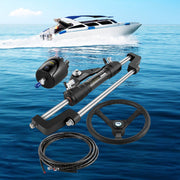 Hydraulic Boat Steering Kit, 300HP Hydraulic Steering Kit Helm Pump, Cylinder, Wheel, 24 Feet Hose Hydraulic V952-YYDJHK6400A-3TJ24V0