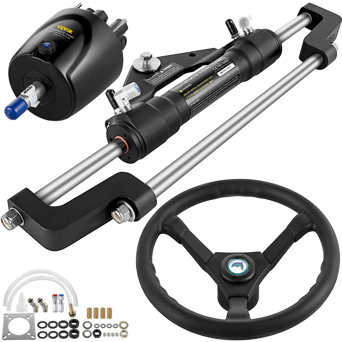 Hydraulic Steering Kit 300HP, Hydraulic Boat Steering Kit Helm Pump, Hydraulic Boat Steering Kit Without V952-YYDJHK6400A-3TJWRV0