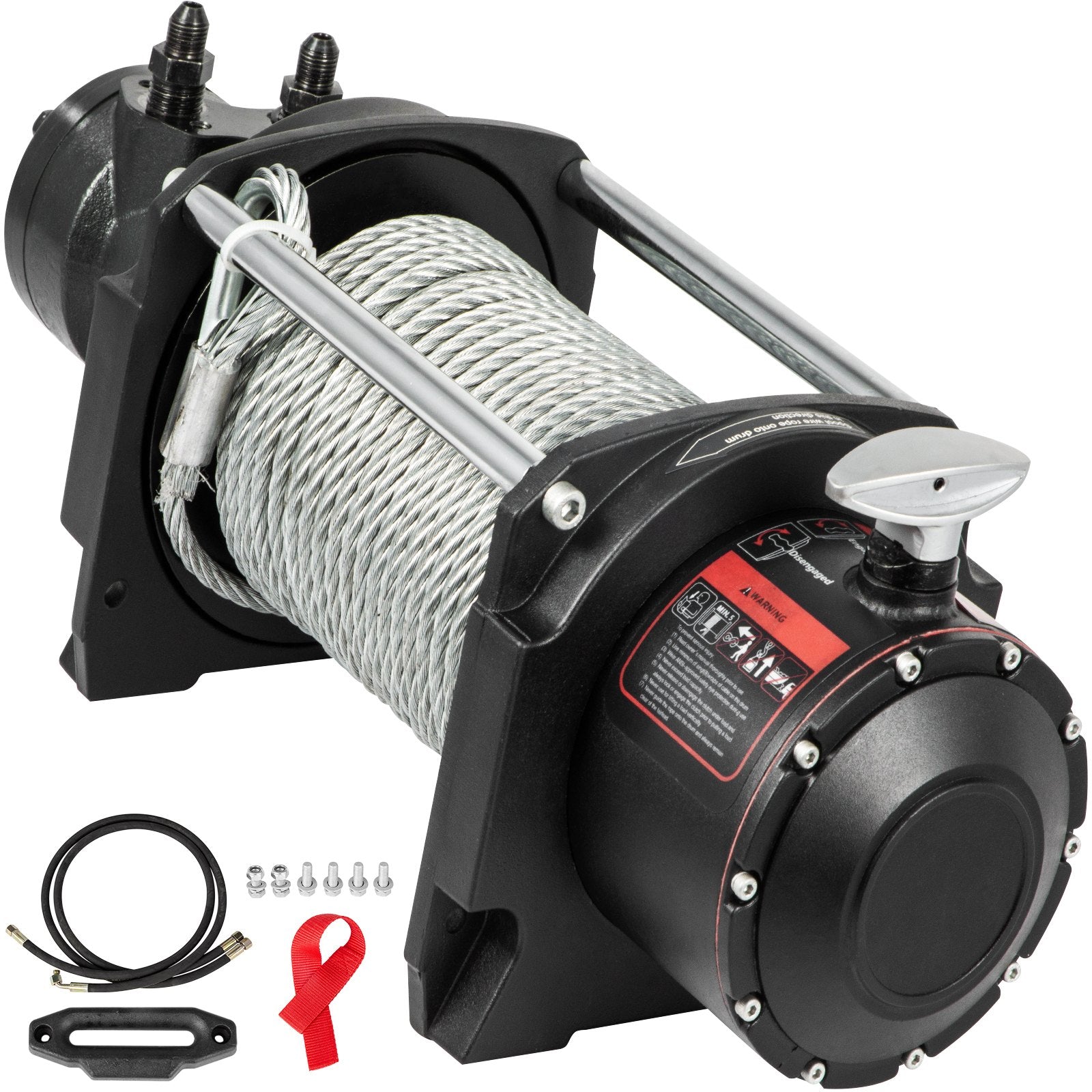 Industrial Hydraulic Winch 4535kg, Hydraulic Anchor Winch with 24m Strong Steel Cable, Hydraulic Drive Winch V952-YYJP10000B0000001V0
