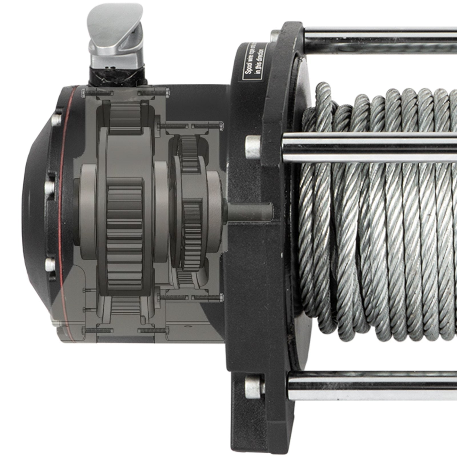 Industrial Hydraulic Winch 4535kg, Hydraulic Anchor Winch with 24m Strong Steel Cable, Hydraulic Drive Winch V952-YYJP10000B0000001V0